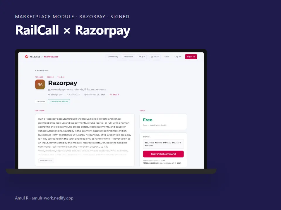 Razorpay module for an AI-agent platform