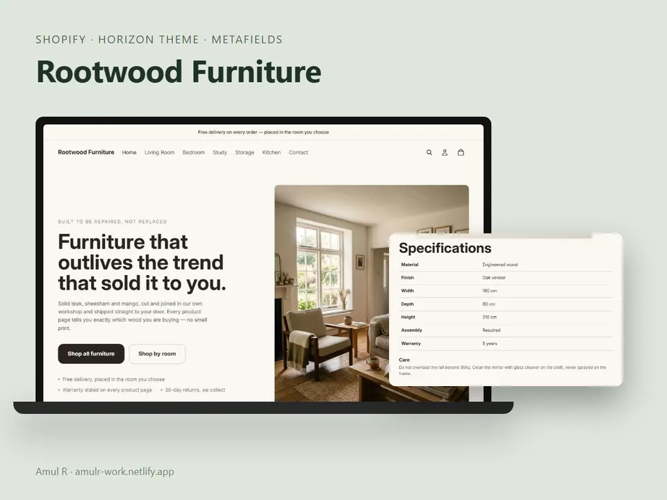 Rootwood: structured product data on Shopify
